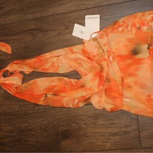 Peppermayo Orange and Peach Floral Dress